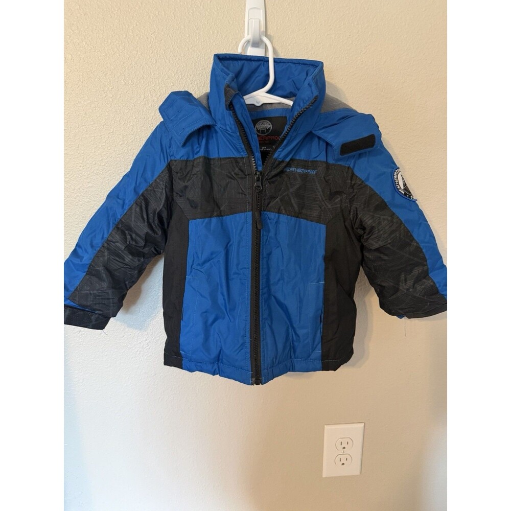 Weatherproof Boys Hooded Insulated Full Zip Fleece Lined Jacket 2T Blue